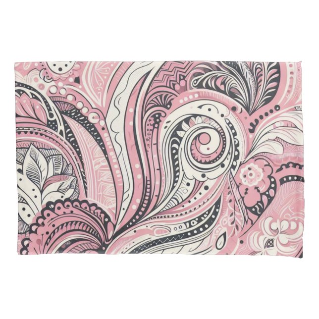 Pink Paisley Die Zuhause Studio Kissenbezug (Vorderseite)
