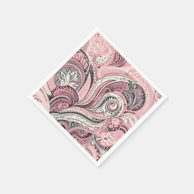Pink Paisley Die Zuhause Studio Serviette (Ecke)