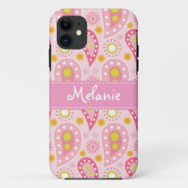 Pink Paisley iPhone Monogram Custom Case-Mate iPhone Hülle