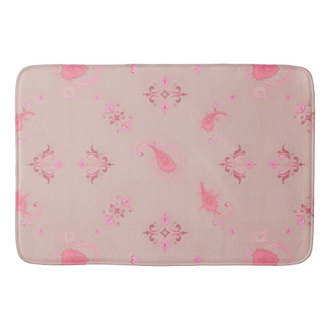 Pink Paisley Pattern Badematte (Vorderseite)