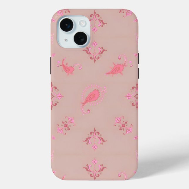 Pink Paisley Pattern Case-Mate iPhone Hülle (Rückseite)