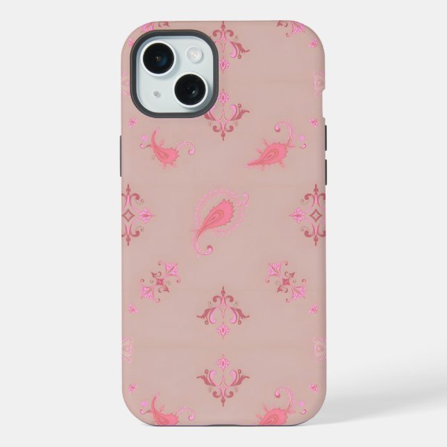Pink Paisley Pattern iPhone Hülle (Rückseite)
