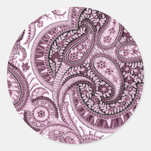 Pink Paisley Runder Aufkleber