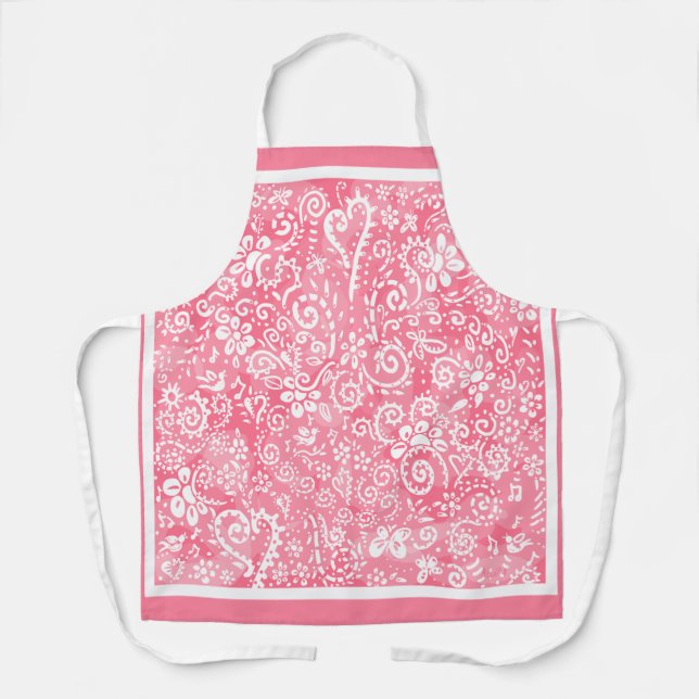 Pink Paisley Schürze (Vorderseite)