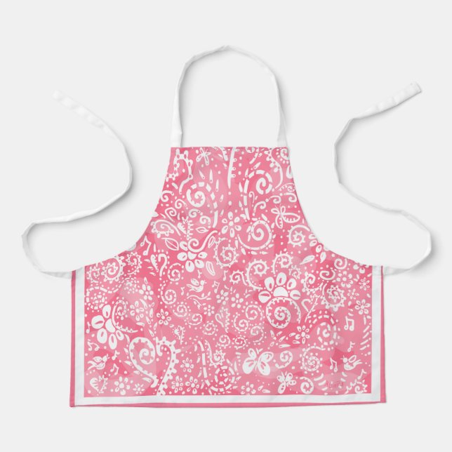Pink-Paisley-Schürze des Kindes Schürze (Vorderseite)