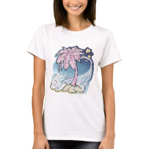 Pink Palm & Blue Bird Women's T - Shirt