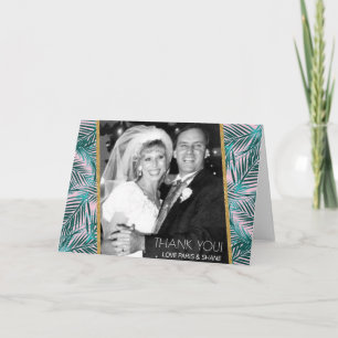 Pink Palm geklappt Danke Karte 12x18