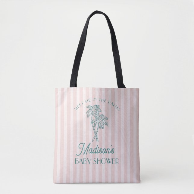 Pink Palm Spring Pastel Beach Baby Dusche (Vorderseite)