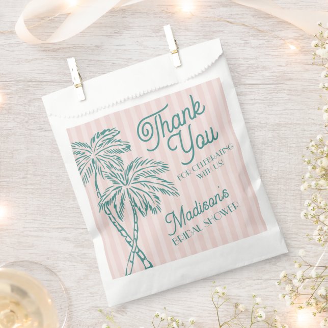 Pink Palm Spring Pastel Beach Brautparty Cookie Geschenktütchen (Ausgeschnitten)