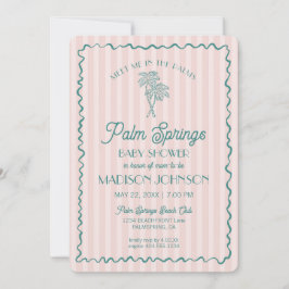 Pink Palm Springs Pastel Beach Cabana Babydusche Einladung