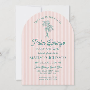 Pink Palm Springs Pastel Beach Cabana Babydusche Einladung