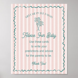 Pink Palm Springs Pastel Beach Ratschlag für Baby Poster