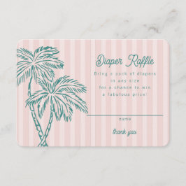 Pink Palm Springs Pastel Diaper Raffel Beilage Begleitkarte