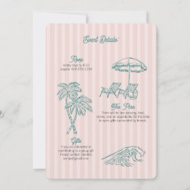 Pink Palm Springs Pastell Beach Geburtstagsparty Einladung