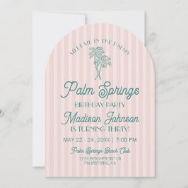 Pink Palm Springs Pastell Beach Geburtstagsparty Einladung