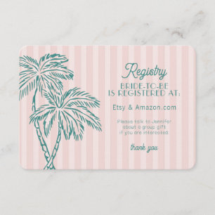 Pink Palm Springs Pastell-Strand-Registrierungskar Begleitkarte