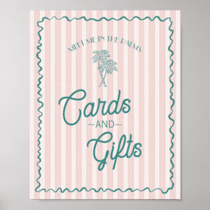 Pink Palm Springs Pastellfarben Strandkarten & Ges Poster