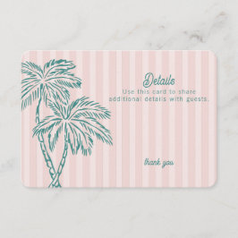 Pink Palm Springs Pastellstrand Details einfügen Begleitkarte