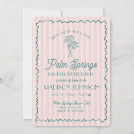 Pink Palm Springs Pastellstrand Junggeselinnen-Abs Einladung
