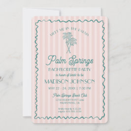 Pink Palm Springs Pastellstrand Junggeselinnen-Abs Einladung