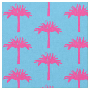Pink Palm Tree Fabric Stoff