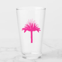 Pink Palm Tree Glass