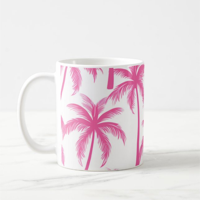 Pink Palm Trees Kaffeetasse (Links)