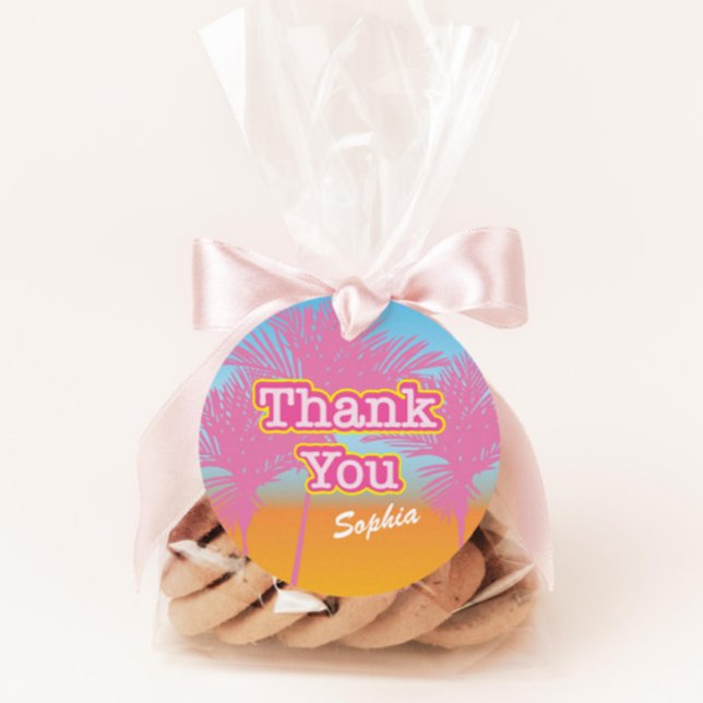 Pink Palm Trees Vielen Dank Geschenkanhänger (Von Creator hochgeladen)