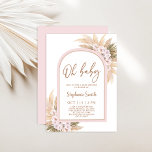 Pink Pampas Grass Baby Shower Girl Einladung<br><div class="desc">Pink Pampas Grass Baby Shower Girl Einladung</div>