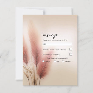 Pink Pampas Grass Bohemisch Boho Wedding RSVP Einladung