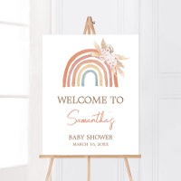Pink Pampas Grass Boho Rainbow Willkommen