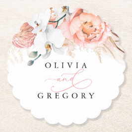 Pink Pampas Grass Elegantes Tropenpapier Untersetzer