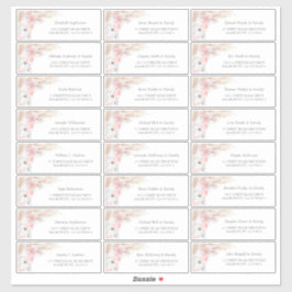 Pink Pampas Grass Guest Names Address Labels