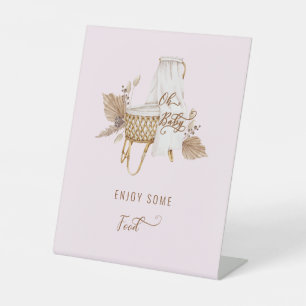 Pink Pampas Grass Oh Baby Food II Sockelschild