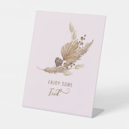 Pink Pampas Grass Oh Baby Food II Sockelschild