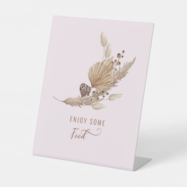 Pink Pampas Grass Oh Baby Food II Sockelschild (Vorderseite)