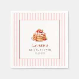 Pink Pancakes und Berries Bridal Brunch Serviette