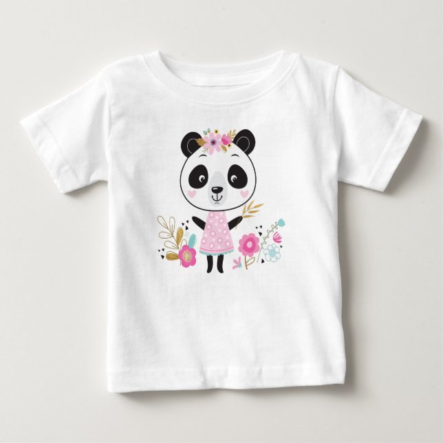 Pink Panda Adorable Girl T - Shirt (Vorderseite)