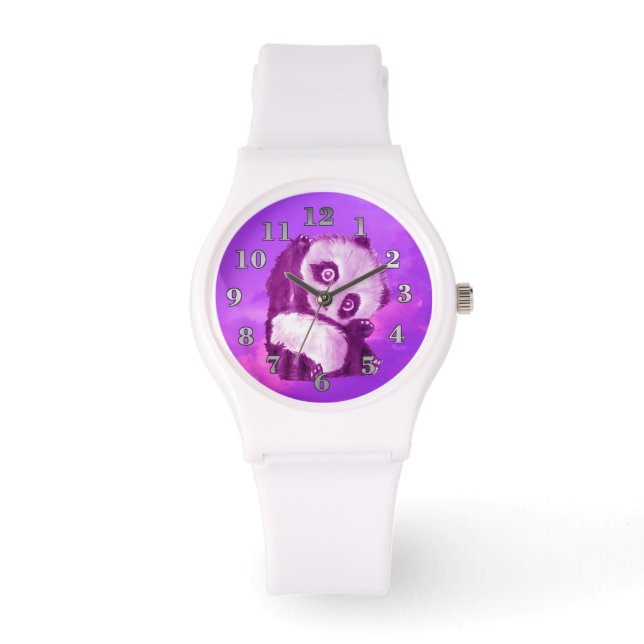 Pink Panda Armbanduhr (Vorderseite)