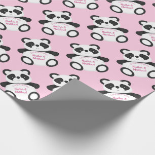 Pink Panda Bear Baby Dusche Geschenkpapier