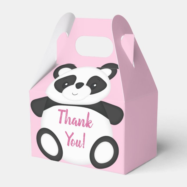 Pink Panda Bear Baby Dusche Geschenkschachtel (Vorderseite)