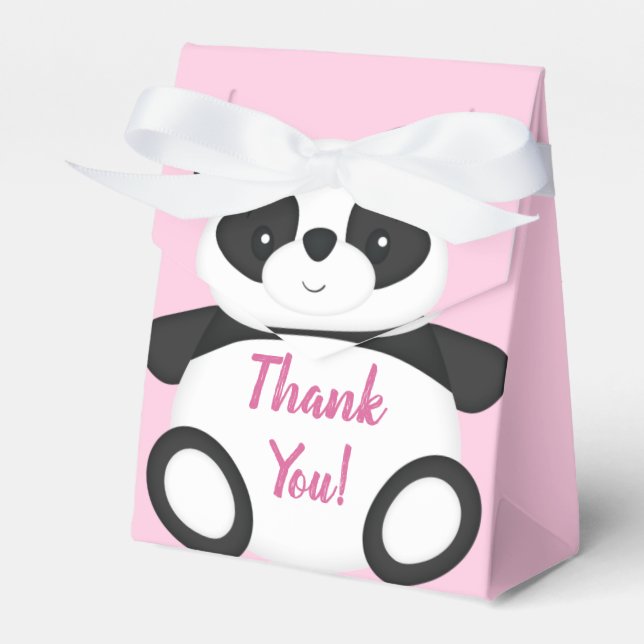 Pink Panda Bear Baby Dusche Geschenkschachtel (Vorderseite)