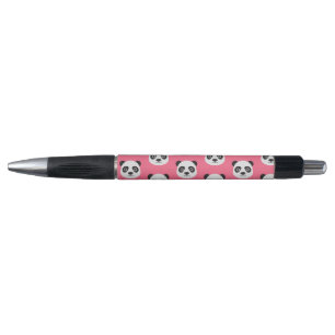 Pink Panda Face Black and White Kugelschreiber