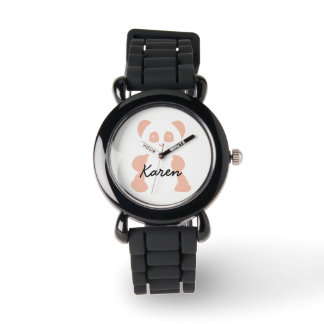 Pink panda minimalistische Kinder beobachten den N Armbanduhr