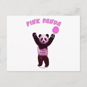 Pink Panda Pong Pong Postkarte