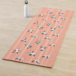 Pink Panda Yoga Mat Custom Name Same on Both Sides Yogamatte
