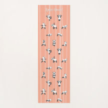 Pink Panda Yoga Mat mit individuellem Namen auf be