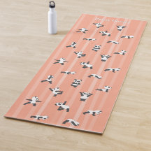 Pink Panda Yoga Mat mit individuellem Namen auf be