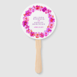 Pink pansy Aquarell Hochzeitsfans Fächer