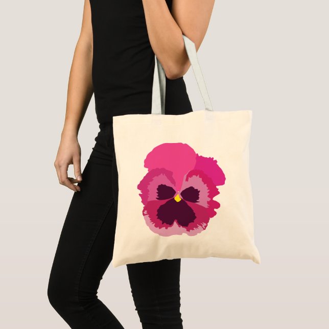 Pink Pansy Blume Tragetasche (Vorderseite (Produkt))